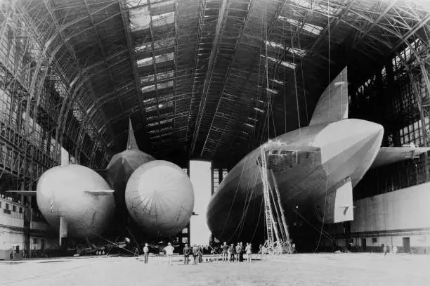 Graf Zeppelin In Lakehurst Hangar In New Jersey 1 Aviation History Old Photo
