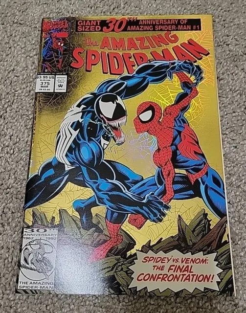Amazing Spider-Man 375 Marvel Comics 1993 Gold Foil 30th Anniversary Venom NM!!