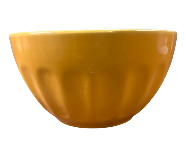Orange Ribbed Small Nesting Mixing Bowl Stoneware 7 x 3.75 in Unbranded