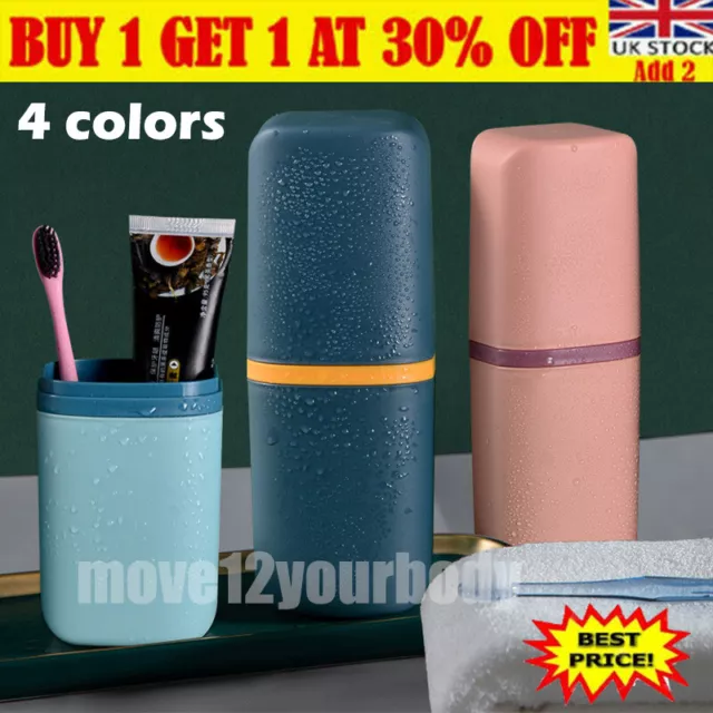 Portable Toothpaste Toothbrushes Storage Box Cover Case Holder Travel Camping^UK