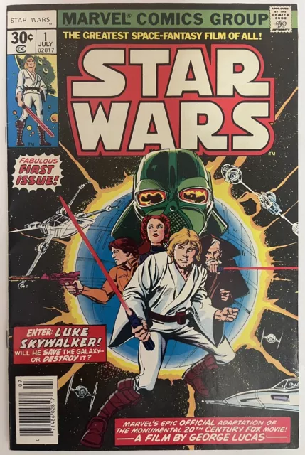 star wars #1 1977 newsstand  1st printing `24 pics`  key first marvel high grade