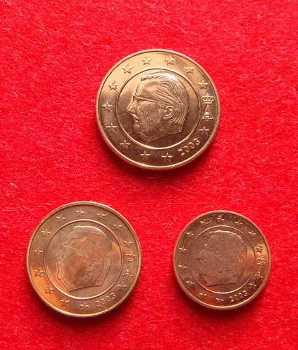 manueduc   BELGICA  1 , 2  y  5 Céntimos 2003  Nuevas SC