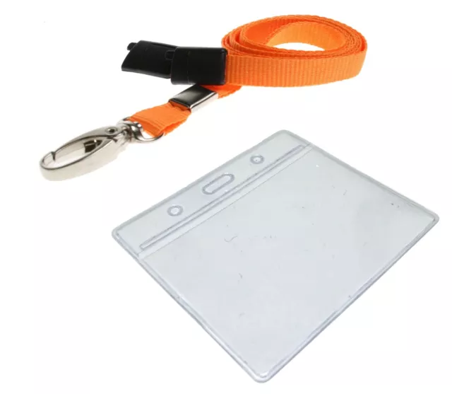 Lanyards Neck Strap Swivel Metal Clip With Clear Badge Pass Holder Pocket Pouch