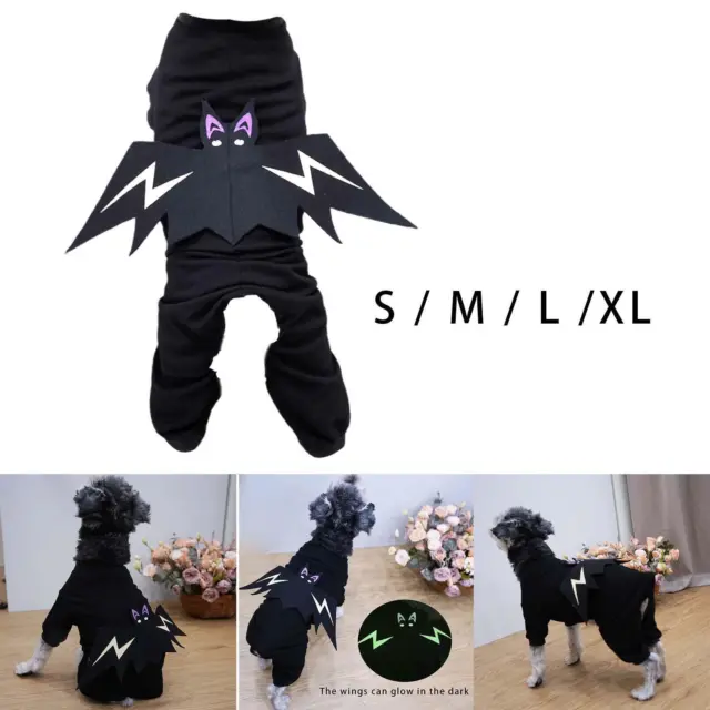 Costume da cane con ala di pipistrello di Halloween, costume da compagnia