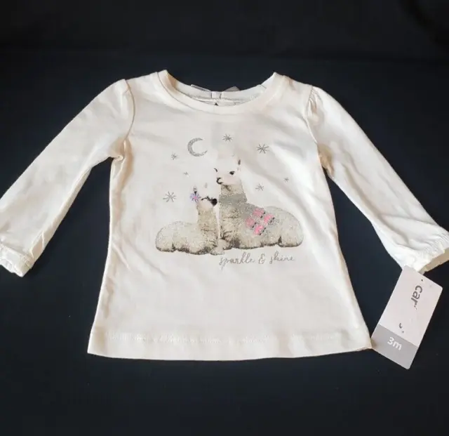 Carters Sparkle & Shine Llama Shirt - Infant Baby Girl Size 3 Months