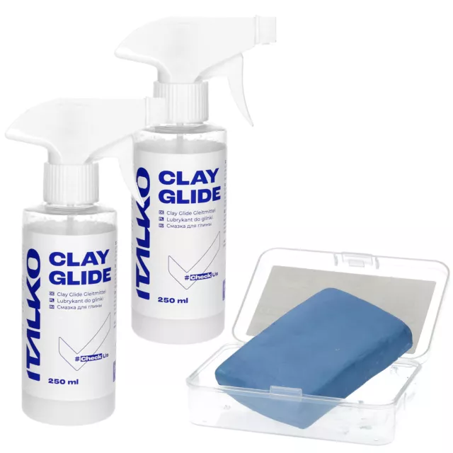 Reinigungsknete Knete Blau 2x Gleitmittel Clay 250ml Lackreinigung Autopflege