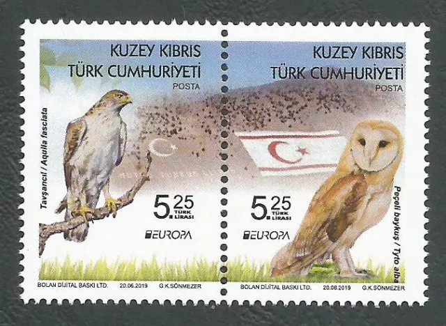 Turkish North Cyprus Stamps TRNC SG 853-54 2019 Europa National Birds - MINT