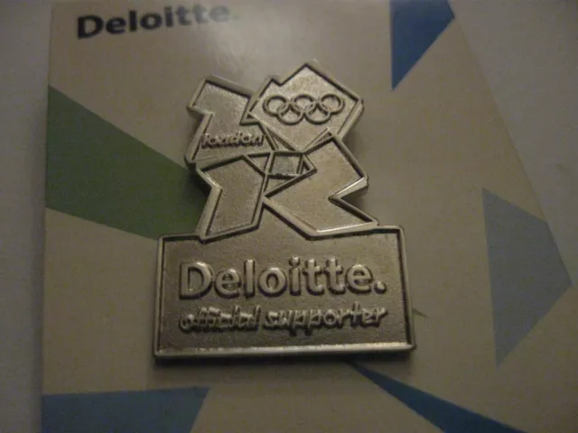 Rare Old 2012 Olympic Games Deloitte Metal Press Pin Badge