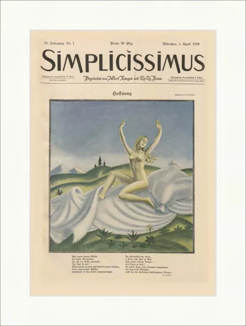 Titelseite der Nummer 1 von 1919 Erich Schilling Hoffnung Simplicissimus 1218