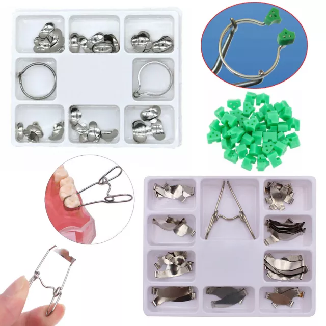 Dental Sectional Contoured Matrices Matrix w/ Ring Delta/Clip & 40 Add-On Wedges