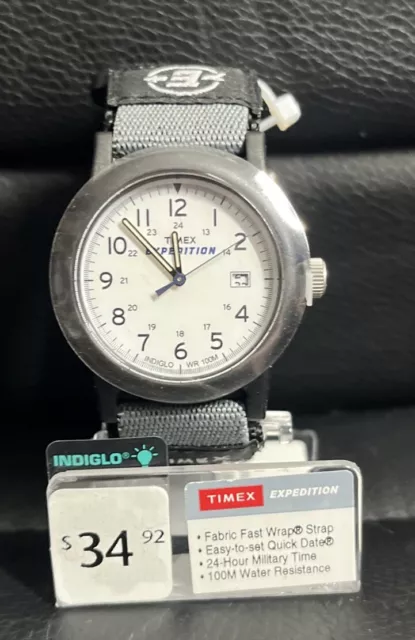 Timex T49713 Men's "Expedition Camper" Black Wrapstrap Watch Indiglo Date
