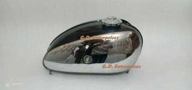 NSU Max 250 Chrome And Black Painted Steel Fuel Petrol Gas Tank With Cap |Fit