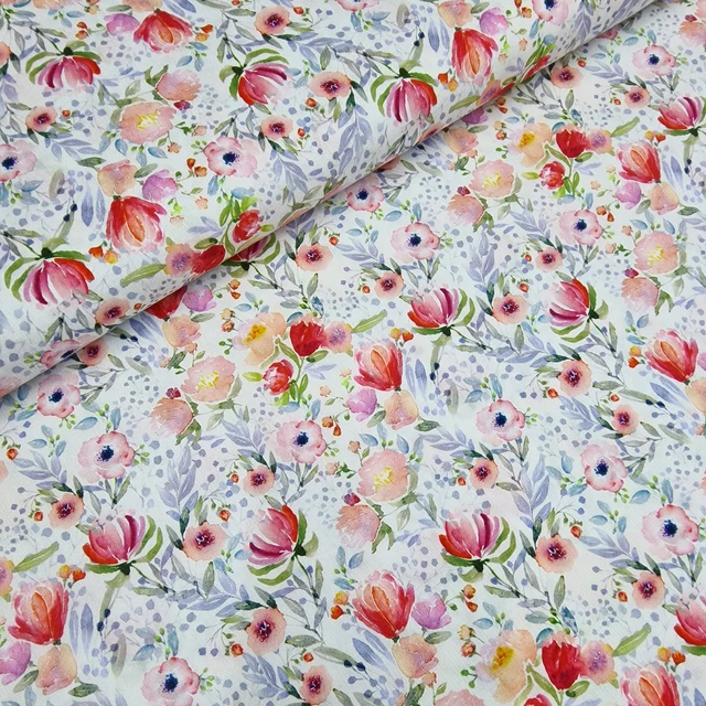 Tessuto fiori estivi tessuto bambini tessuto cotone merce al metro BD012