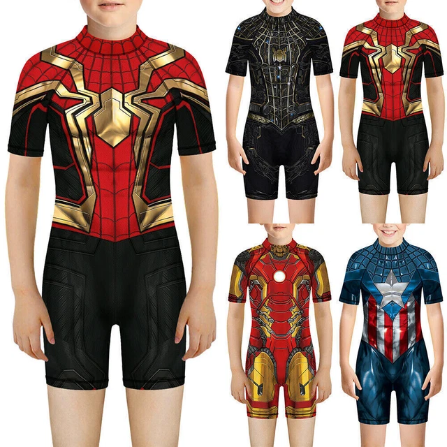 Costume da bagno costume da nuoto estivo per bambine supereroe unico pezzo.