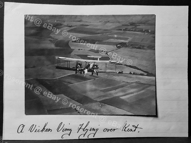 1924  an RAF Vickers Vimy  flying over Kent - original photograph 10.5 by 8cm