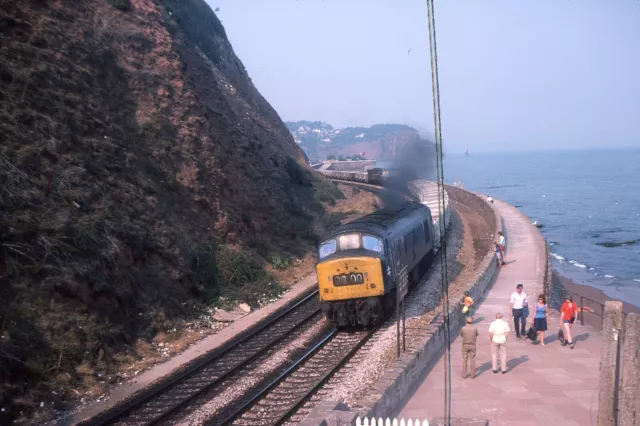 Original Slide . BR Sulzer Class 46 Peak Diesel Loco 46039 . Teignmouth Sep 1976