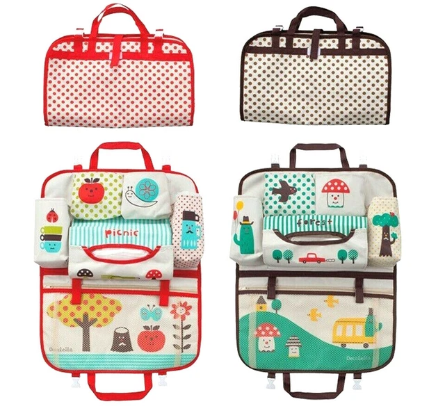 Back Seat Organizer Holder Multi-Pocket Storage Baby Kids Hanging Bag NEW