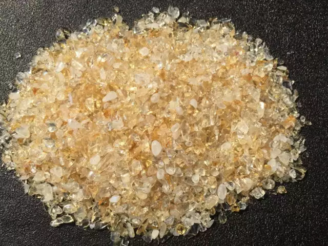 1/2 LB Bulk Tiny Gold Citrine Chips Quartz Crystal Small Stone Rock 3 - 6mm