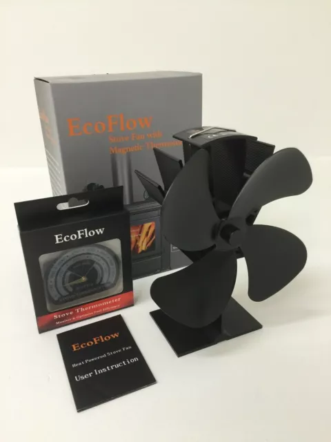 Ecoflow 2024 Heat Powered Stove Fan Mini For Small Spaces + FREE Thermometer
