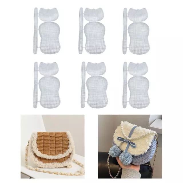 6pcs feuilles de toile en plastique à mailles transparentes faites à la main