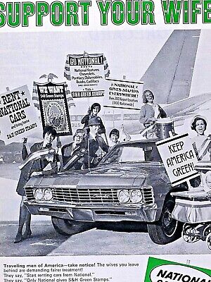 1967 Chevrolet Impala Vintage National Car Rental Original Print Ad-8.5 x 11"