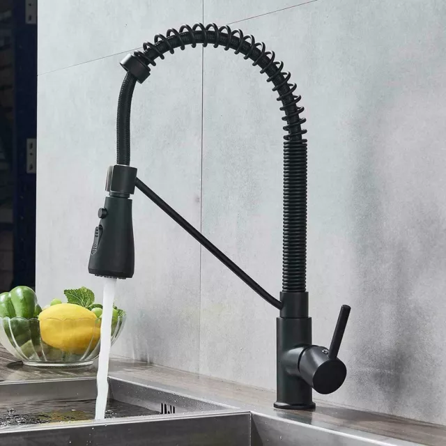 Modern Kitchen Sink Mixer Taps Pull Out Single Lever 360° Swivel Spout Monobloc