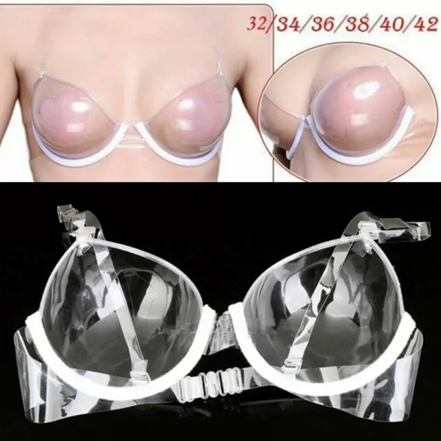 EE_ TRANSPARENT PLASTIC 3/4 Cup Clear Strap Invisible Bra Women's Sexy  Underwear $5.43 - PicClick
