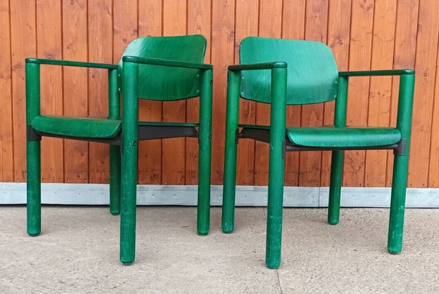 Plazas Vintage Easy Silla con Reposabrazos Madera 70er 80er 1/4