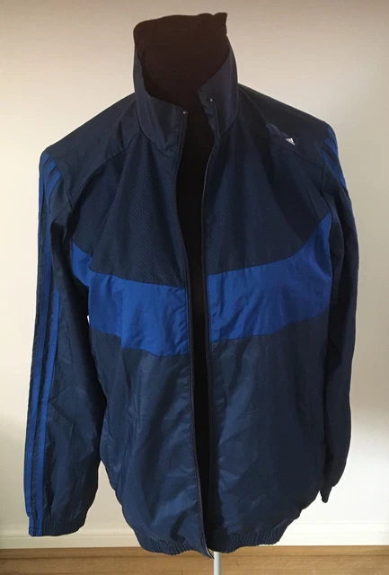 Giacca top tuta a righe blu e blu Adidas età 15-16 anni