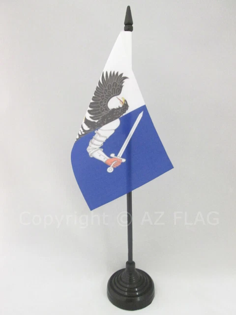 Drapeau De Table Comté De Bigorre - 15x10cm - Drapeau Duché De Gascogne Avec Socle - Pour Bureau Ou Décoration
