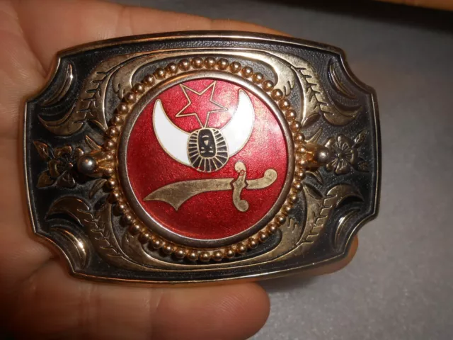 Vintage Shriners Masonic Fraternal Belt Buckle