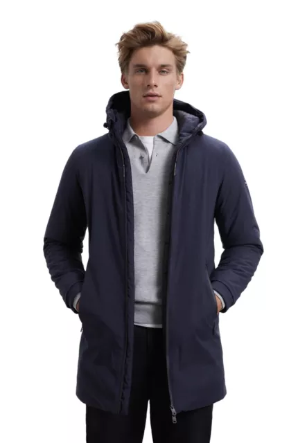 Nwt  Ecoalf Pasu Navy Blu Coat Gajkpasua0050Mw23Deep