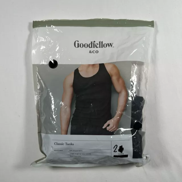 GOODFELLOW & CO MENS Classic TANKS 4ct A-Shirts BLACK S M L XL XXL Ribbed  Cotton $18.16 - PicClick