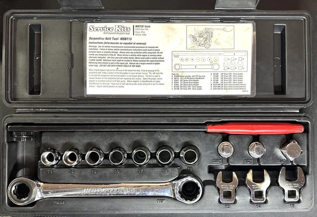 Matco Tools  Msbt15  Serpentine Belt Wrench Set