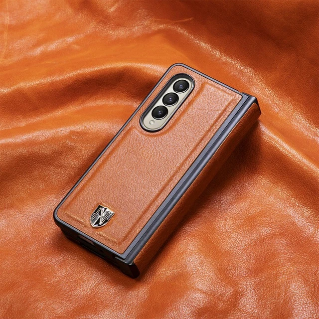 Genuine Leather Shockproof Wireless Charging Case For Samsung Galaxy Z Fold 4 3