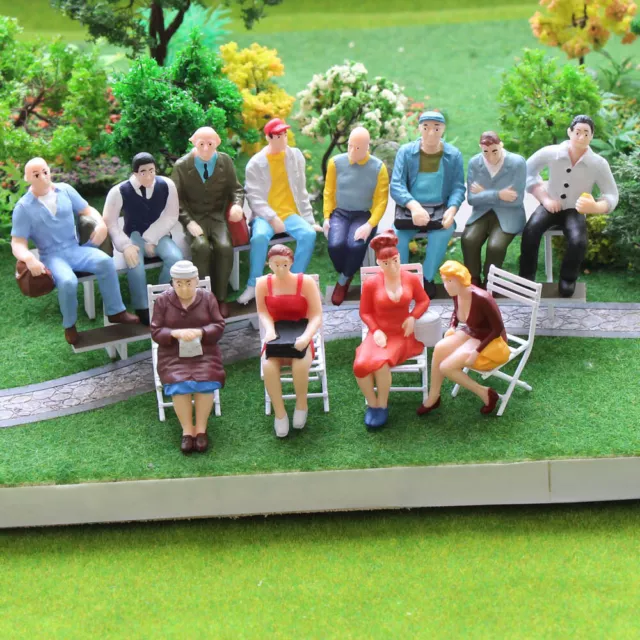P2509 Model Trains 12pcs G Gauge Figures 1:25 Seated People 12 Different Poses 2