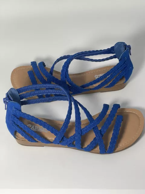 CARLOS by Carlos Santana Womens Amara Blue Casual Strappy Flat Sandal Size 6 2