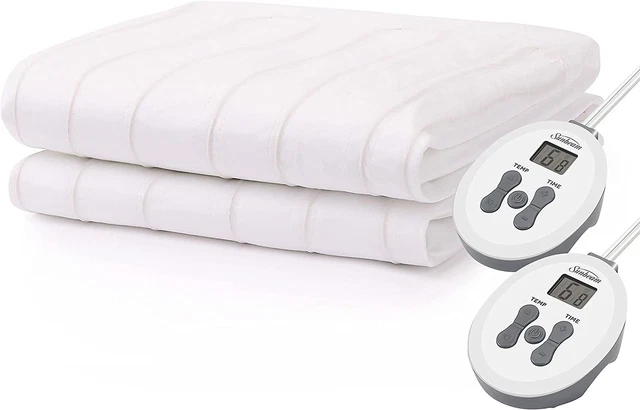 Mattress Pad Heated Queen Size Dual Control Heat Washable Bed Warmer Electric