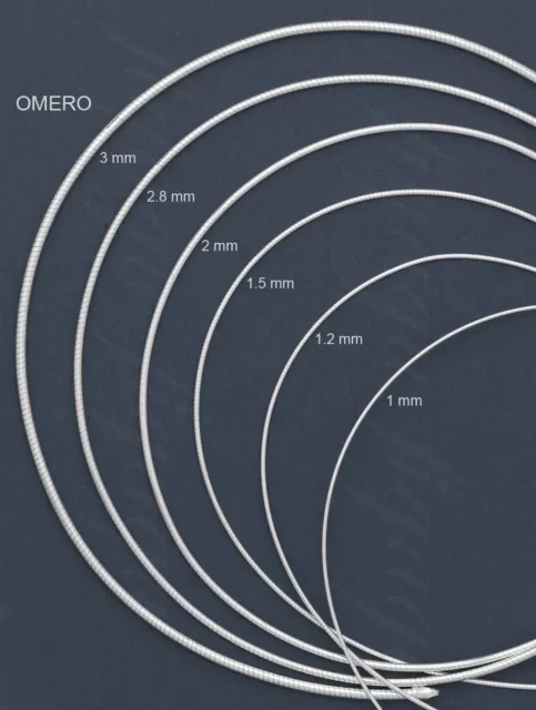 "ITALIEN Sterlingsilber OMERO Draht Halskette Stoßfänger-Anhänger Halskette - 16"" 18"" 20"