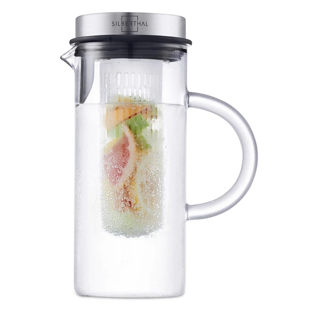SILBERTHAL Glaskaraffe mit Frucheinsatz - 1 Liter - Akzeptabel