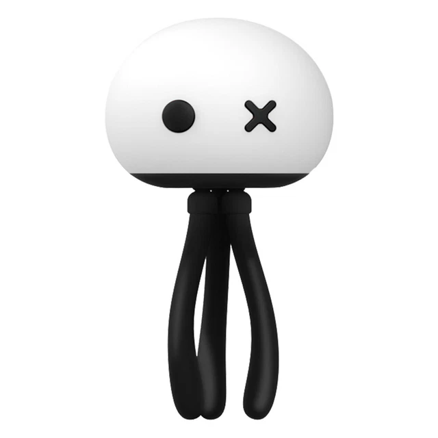 Hermosa lámpara táctil USB con luz nocturna para niños medusas para dormitorio del bebé (negra)
