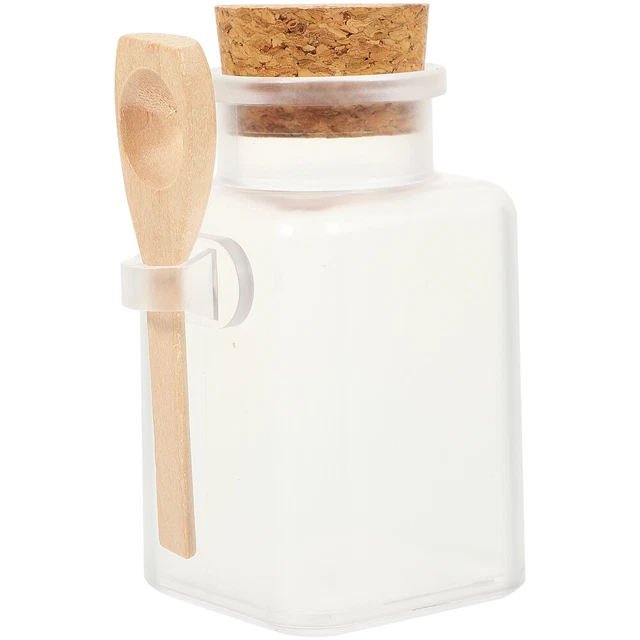 Botellas de madera de sal de baño sal de baño de plástico botella de polvo