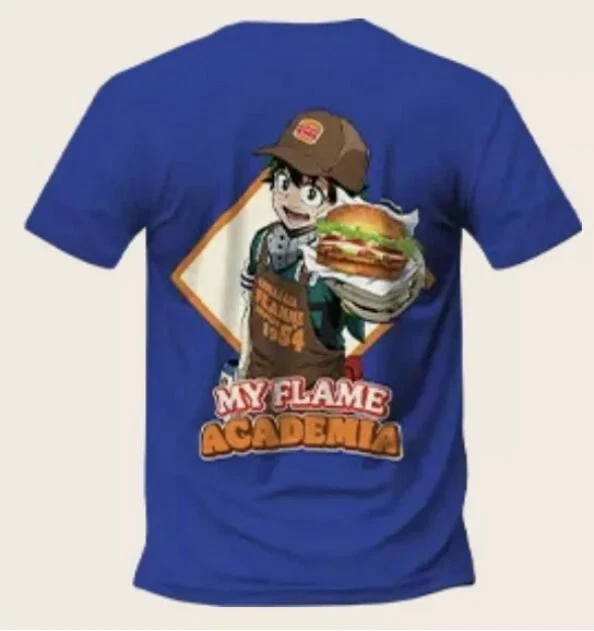 T-Shirt My Hero Academia X Burger King DEKU - Taille XL, Collector, Neuf Avec étiquettes