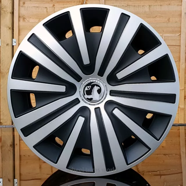 Finiture ruote 4x16" per adattarsi a Vauxhall Combo dal 2012 argento/nero (NON MOVANO)