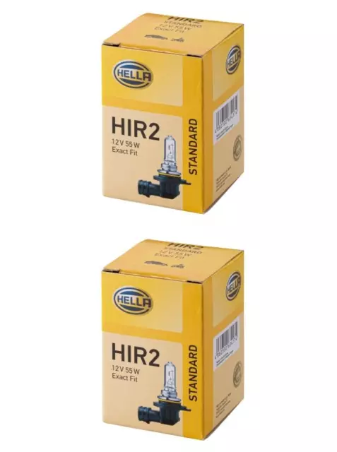 2x HELLA STANDARD HIR2 HALOGEN GLÜHLAMPEN 12V 55W PX22D | 8GH 009 319-001