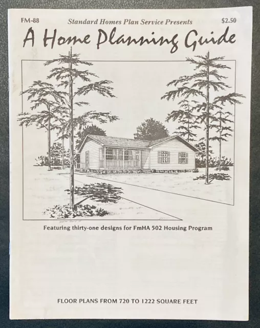 Guía de planificación del hogar 1988 de colección diseños de planos de casa para vivienda FmHA 502