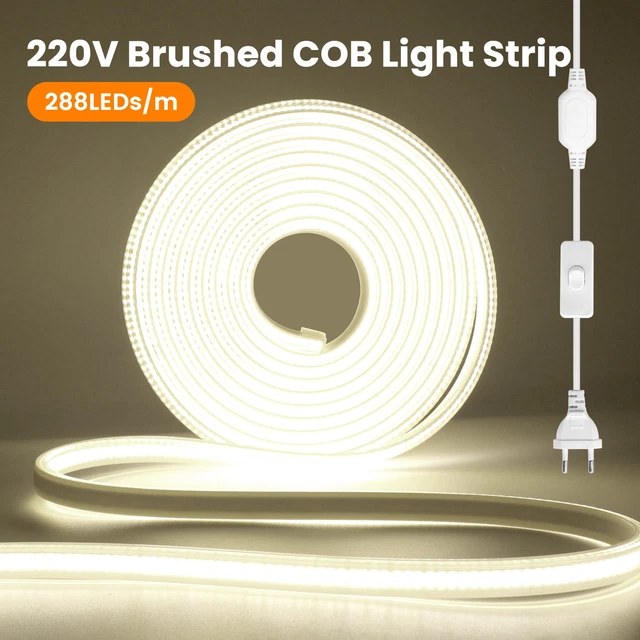 30 Meter 230V IP67 Dimmbar Lichtband Innen Außen COB LED Streifen 230V IP67 Lichtschlauch Stripe Band Leiste Kette Cob Led Streifen 5m