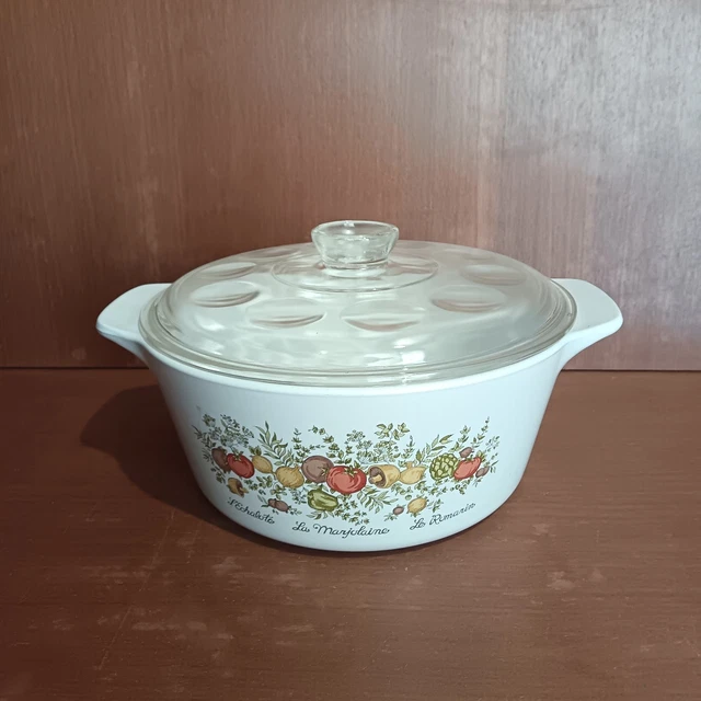Ancienne cocotte, plat carré PYROFLAM Pf-3, avec couvercle en verre