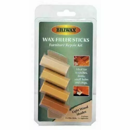 4X Rustins Briwax Cera Relleno Palos Muebles Kit de Reparación Luz Sombras