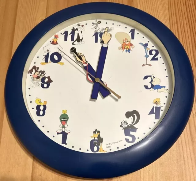 Rare Vintage Retro Looney Tunes Animation Wall Clock Warner Bros